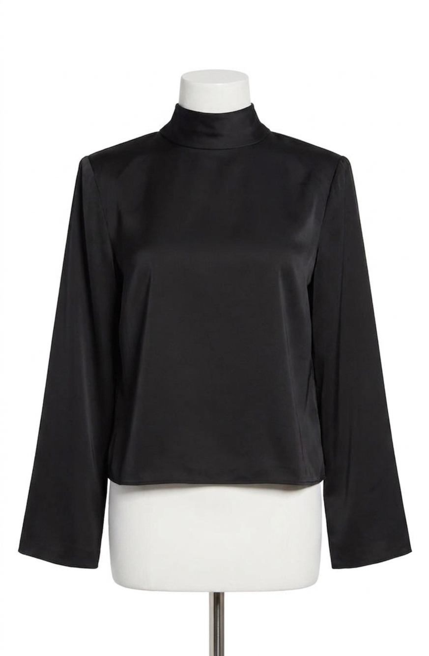 NEW ASTR bethwyn satin cowl back top in black